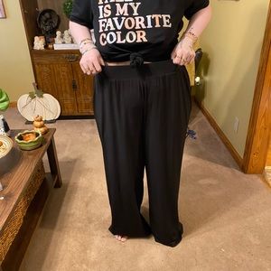 Lane Bryant Wide Leg Pull- On Pants, 22/24, Black